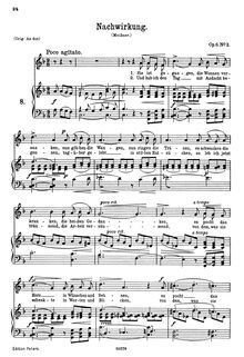 Partition No. 3: Nachwirkung, 6 chansons, 6 Gesänge, Brahms, Johannes par Johannes Brahms