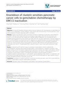 Knockdown of clusterin sensitizes pancreatic cancer cells to gemcitabine chemotherapy by ERK1/2 inactivation
