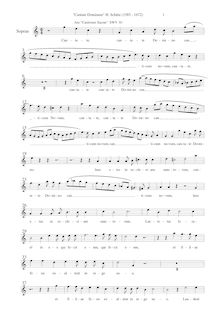 Partition Soprano , partie, Cantiones Sacrae. Op.4, Schütz, Heinrich