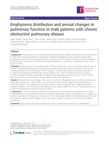 Emphysema distribution and annual changes in pulmonary function in male patients with chronic obstructive pulmonary disease