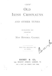 Partition complète, Old Irish Croonauns et Other Tunes, Various