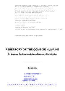 Repertory Of The Comedie Humaine, Complete, A — Z