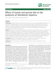 Effects of human and porcine bile on the proteome of Helicobacter hepaticus