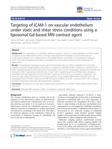 Targeting of ICAM-1 on vascular endothelium under static and shear stress conditions using a liposomal Gd-based MRI contrast agent