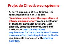 Projet de Directive européenne