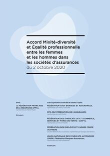 Accord Mixité-diversité et Égalité professionnelle entre les femmes et les hommes dans les sociétés d’assurances 
