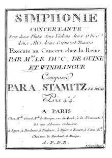 Partition altos I, Simphonie concertante No.2, G major, Stamitz, Anton