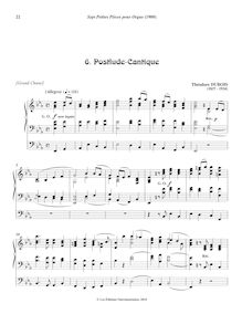 Partition , Postlude-Cantique, 7 pièces, Dubois, Théodore