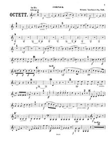 Partition cor 2, Octet pour vents, B♭ major, Lachner, Franz Paul