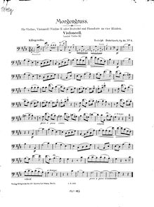Partition violon 2, viole de gambe, violoncelle parties, Morgengruss und Abendstimmung, Op.14