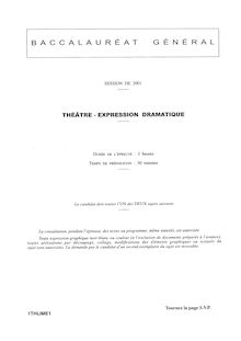 Baccalaureat 2001 theatre litteraire