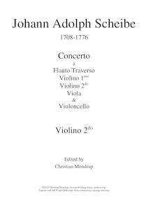 Partition violons II, 2 flûte concerts, Scheibe, Johann Adolph par Johann Adolph Scheibe
