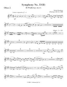 Partition hautbois 2, Symphony No.33, A major, Rondeau, Michel par Michel Rondeau