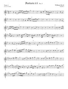 Partition ténor viole de gambe 1, octave aigu clef, fantaisies pour 6 violes de gambe