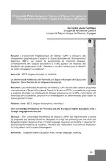 L Université Polytechnique de Valence et l Espace Européen de l ...