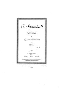 Partition complète, Menuet de L. van Beethoven, Sgambati, Giovanni