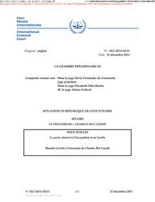 Mandat d arrêt de la CPI contre Charles Blé Goudé