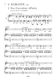 Partition 5-, Sei Romanze (1838), chansons pour voix et Piano, Verdi, Giuseppe
