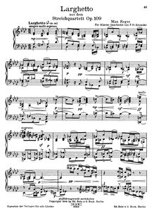 Partition complète (scan), corde quatuor No.4, Op.109