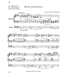 Partition No.3: Melody et Intermezzo, 4 Compositions pour orgue