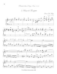 Partition , Basse de Trompette, Livre d’Orgue, Du Mage, Pierre