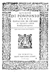 Partition Quinto, Madrigali a 5 voci, Libro 4, Nenna, Pomponio