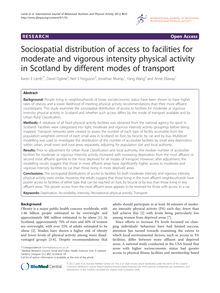 Sociospatial distribution of access to facilities for moderate and vigorous intensity physical activity in Scotland by different modes of transport