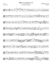 Partition ténor viole de gambe 1, alto clef, Airs et Fantasia pour 5 violes de gambe