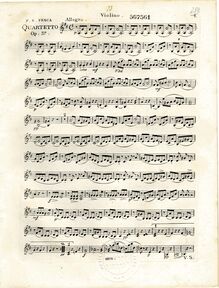 Partition violon, quatuor No.1 pour flûte et cordes, Op.37, D major