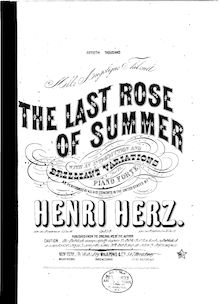 Partition complète, Variations Brillantes on  pour dernier Rose of Summer , Op.159 par Henri Herz
