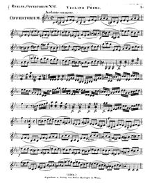 Partition violons I, Timebunt Gentes, Offertorium, HV 87, c minor
