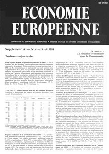 ECONOMIE EUROPEENNE. Supplément A â€” N° 4 â€” Avril 1984
