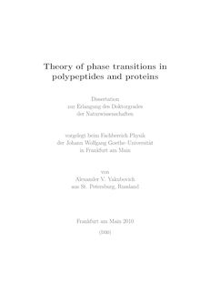 Theory of phase transitions in polypeptides and proteins [Elektronische Ressource] / von Alexander V. Yakubovich