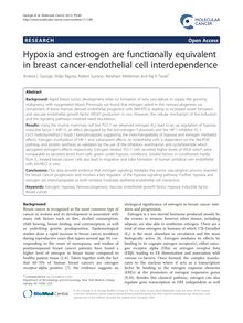 Hypoxia and estrogen are functionally equivalent in breast cancer-endothelial cell interdependence