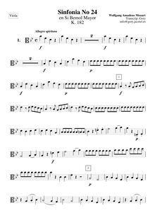 Partition viole de gambe, Symphony No.24, B♭ major, Mozart, Wolfgang Amadeus