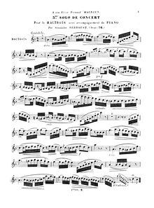 Partition complète et , partie, 3ème Solo de Concert (Verroust, Stanislas)