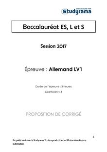 BAC L / ES / S CORRECTION ALLEMAND LV1 2017 