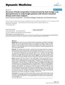 Accuracy of body composition measurements by dual energy x-ray absorptiometry in underweight patients with chronic intestinal disease and in lean subjects