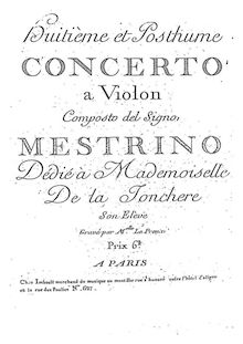 Partition Solo violon, Complete Orchestral parties (cordes, 2 Hn., 2 Ob.), violon Concerto