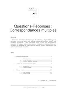 Questions Réponses Correspondances multiples