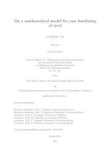 On a mathematical model for case hardening of steel [Elektronische Ressource] = Zu einem mathematischen Modell für das Einsatzhärten / vorgelegt von Lucia Panizzi