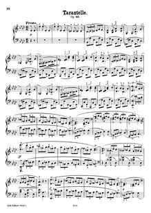 Partition complète (filter), Tarantella, A♭ major, Chopin, Frédéric