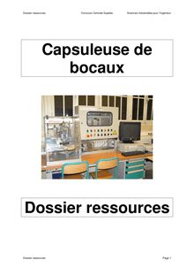 Dossier ressources Concours Centrale Supélec Sciences Industrielles pour l Ingénieur