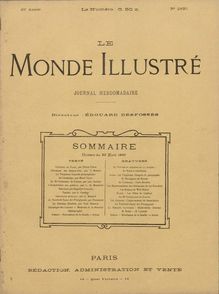 LE MONDE ILLUSTRE  N° 22 du 12 septembre 1857