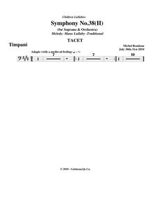 Partition timbales, Symphony No.38  Children s Lullabies , E major par Michel Rondeau