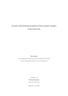 Genetic and biochemical analysis of the synaptic complex of invertase Gin [Elektronische Ressource] / vorgelegt von Marina Baumann (geborene Dyachenko)