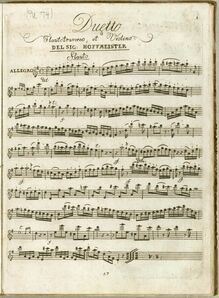 Partition parties complètes, Duetto Flauto traverso, et violon, G