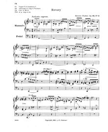 Partition No.2: Revery, 4 Compositions pour orgue, Parker, Horatio