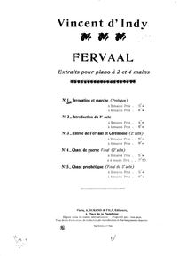 Partition , Invocation et marche (Prologue), Fervaal, Op.40, Action musicale en trois actes