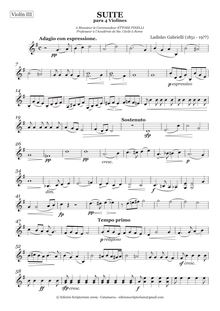Partition violon 3,  pour 4 violons, Gabrielli, Ladislav
